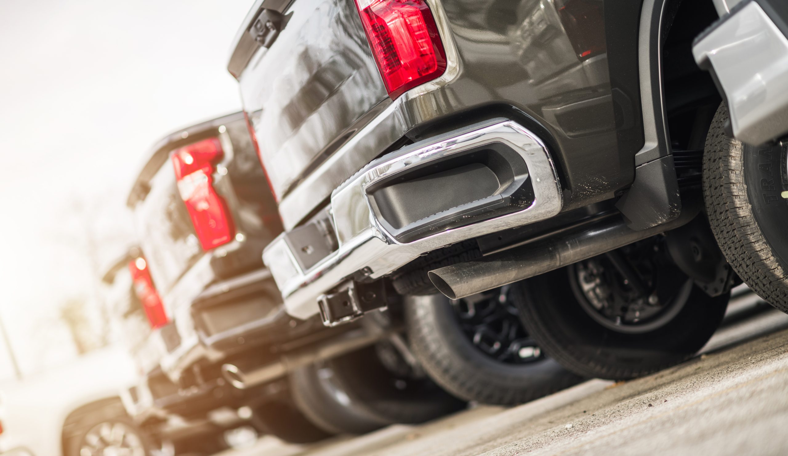 Line of Brand New Pickup Trucks For Sale Trucks lined up - F150 vs Silverado vs RAM